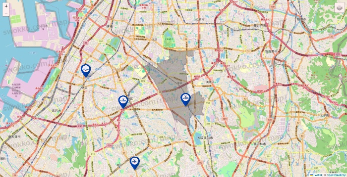 大阪府のアクトスの店舗地図