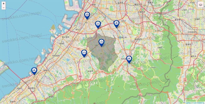 大阪府のアクトスの店舗地図