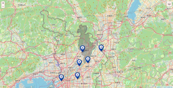 大阪府のアクトスの店舗地図