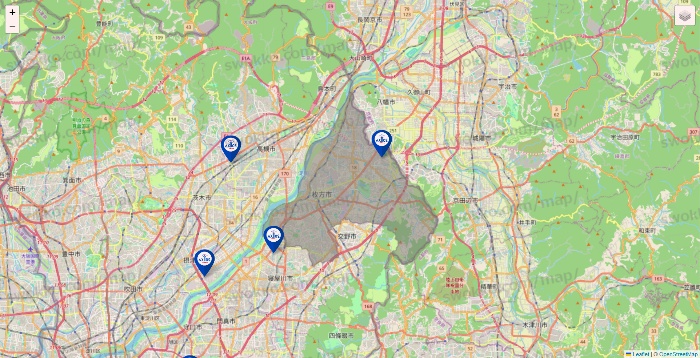 大阪府のアクトスの店舗地図