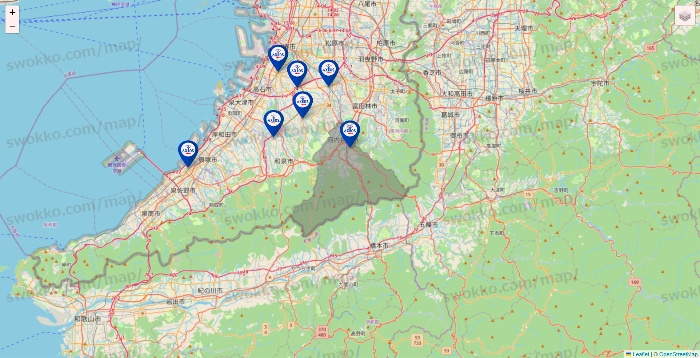 大阪府のアクトスの店舗地図
