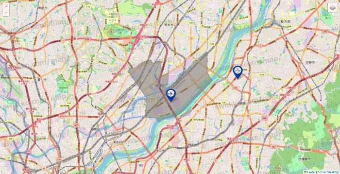 大阪府のアクトスの店舗地図