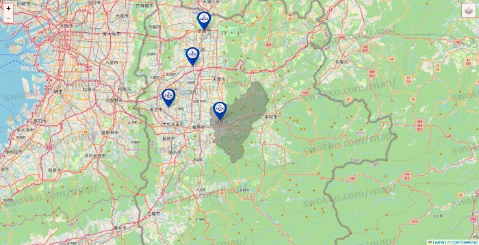 奈良県のアクトスの店舗地図