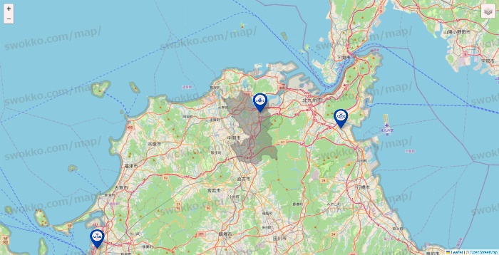 福岡県のアクトスの店舗地図