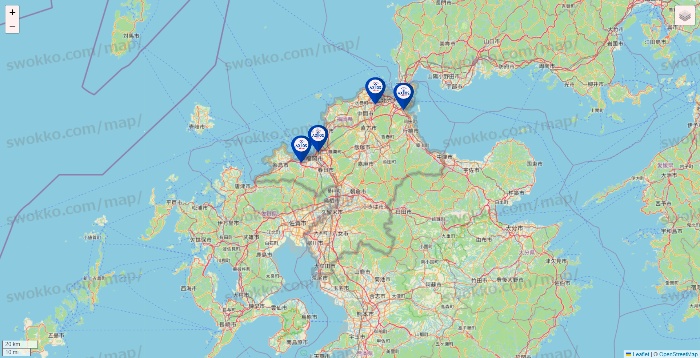 福岡県のアクトスの店舗地図