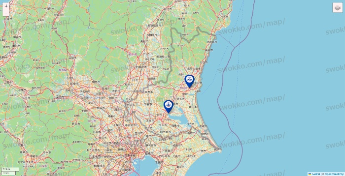 茨城県のアクトスの店舗地図