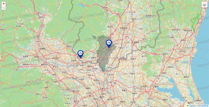 栃木県のアクトスの店舗地図