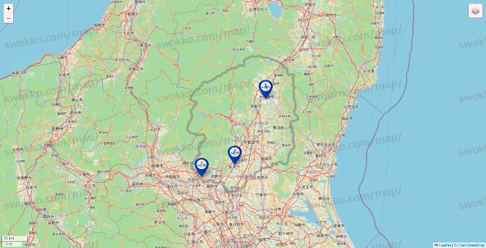 栃木県のアクトスの店舗地図