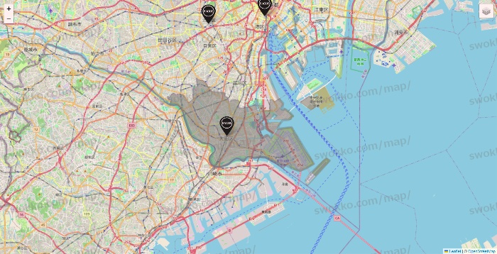 大田区のバグース・Bネットの店舗地図