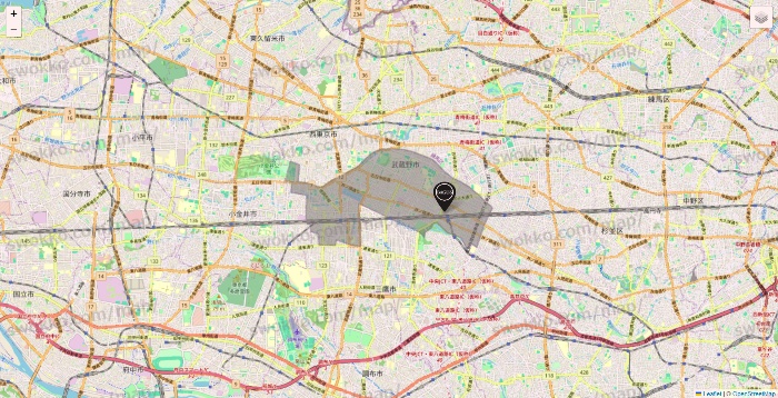 武蔵野市のバグース・Bネットの店舗地図