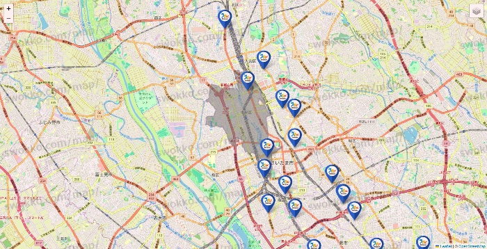 埼玉県のベネッセスタイル ケアの施設地図