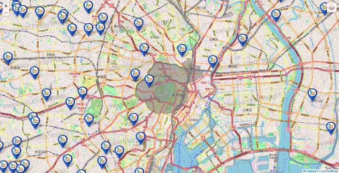 東京都のベネッセスタイル ケアの施設地図