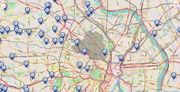 東京都のベネッセスタイル ケアの施設地図