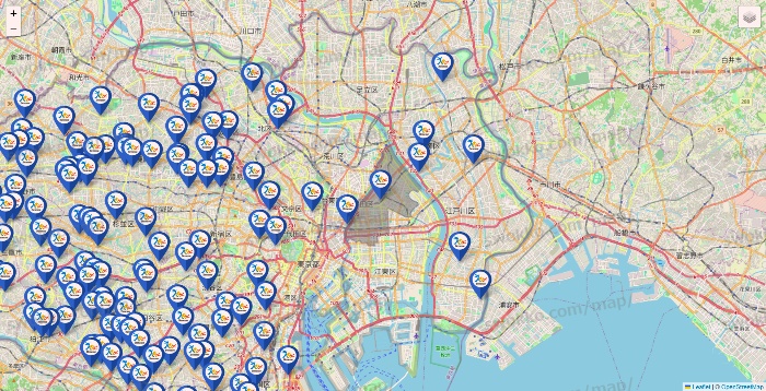 東京都のベネッセスタイル ケアの施設地図
