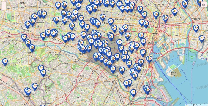 東京都のベネッセスタイル ケアの施設地図