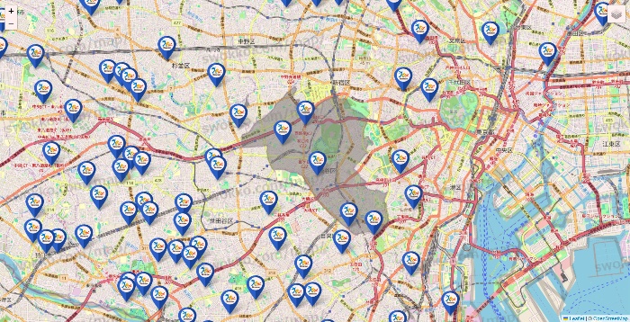 東京都のベネッセスタイル ケアの施設地図