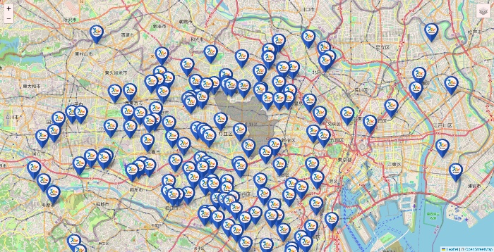 東京都のベネッセスタイル ケアの施設地図