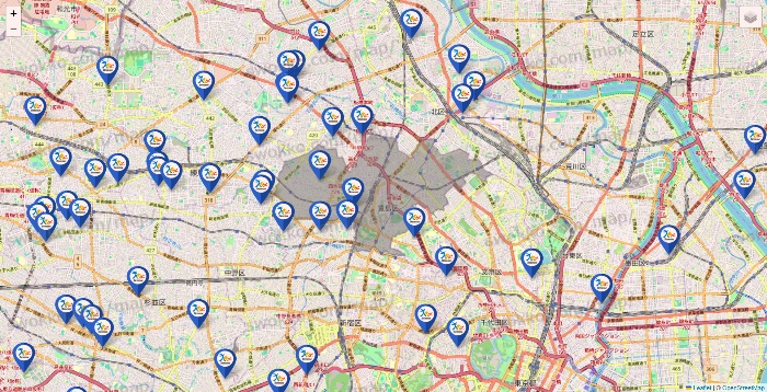東京都のベネッセスタイル ケアの施設地図