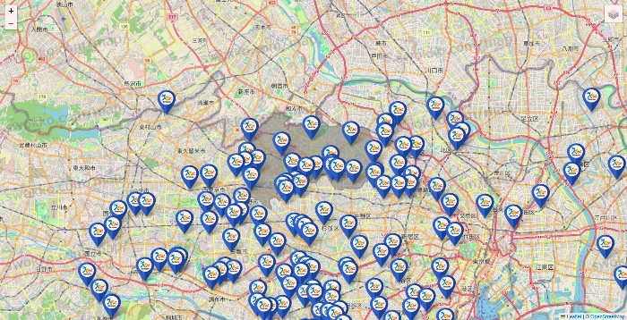 東京都のベネッセスタイル ケアの施設地図