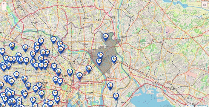 東京都のベネッセスタイル ケアの施設地図