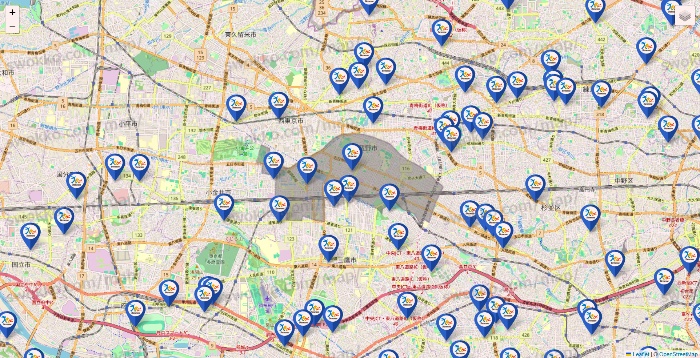 東京都のベネッセスタイル ケアの施設地図