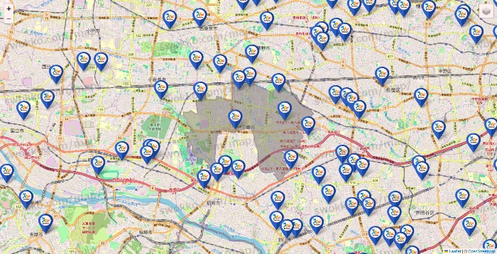 東京都のベネッセスタイル ケアの施設地図