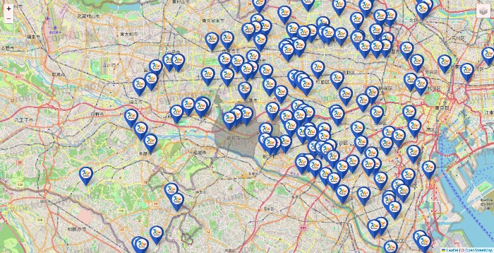 東京都のベネッセスタイル ケアの施設地図