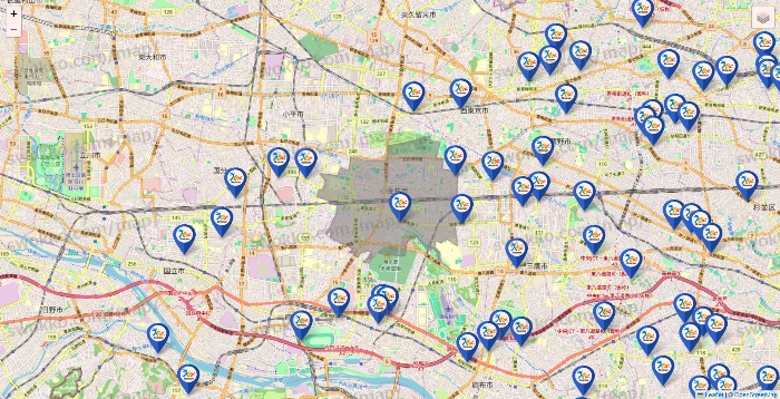 東京都のベネッセスタイル ケアの施設地図