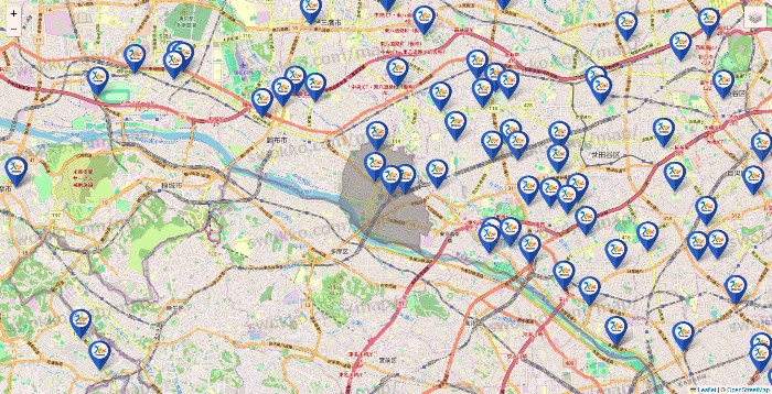 東京都のベネッセスタイル ケアの施設地図