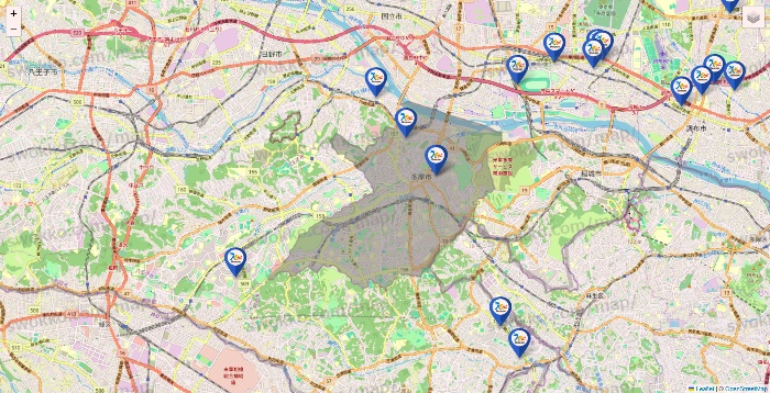 東京都のベネッセスタイル ケアの施設地図