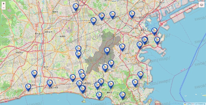 神奈川県のベネッセスタイル ケアの施設地図