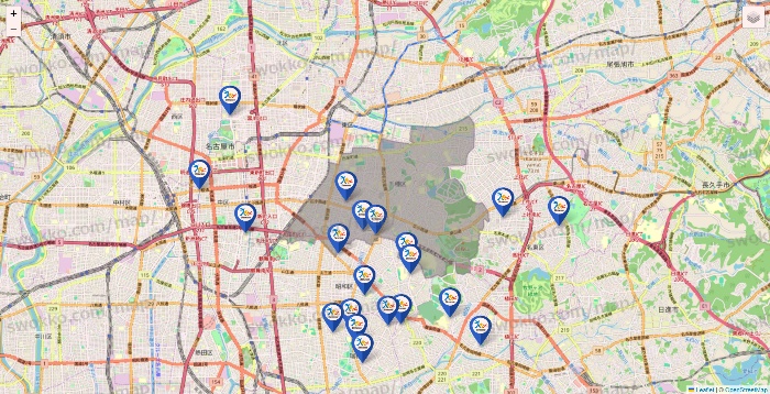 愛知県のベネッセスタイル ケアの施設地図