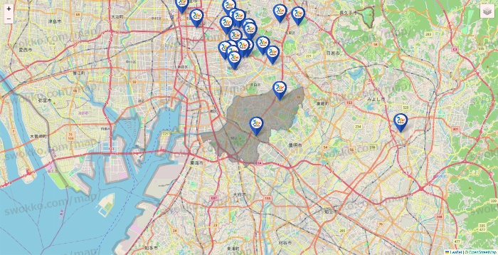 愛知県のベネッセスタイル ケアの施設地図