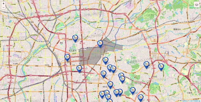 愛知県のベネッセスタイル ケアの施設地図