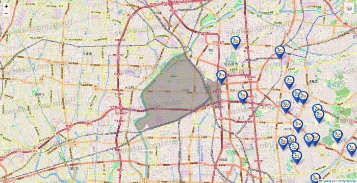 愛知県のベネッセスタイル ケアの施設地図