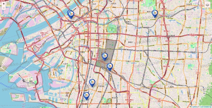 大阪府のベネッセスタイル ケアの施設地図