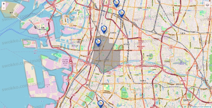 大阪府のベネッセスタイル ケアの施設地図