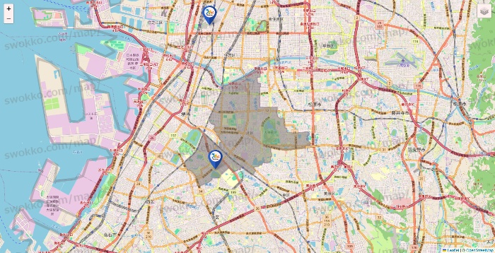 大阪府のベネッセスタイル ケアの施設地図