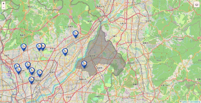 大阪府のベネッセスタイル ケアの施設地図