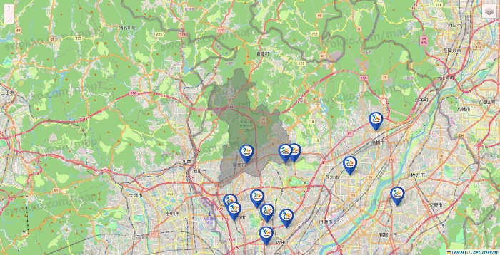 大阪府のベネッセスタイル ケアの施設地図