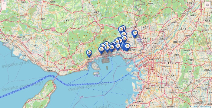 兵庫県のベネッセスタイル ケアの施設地図
