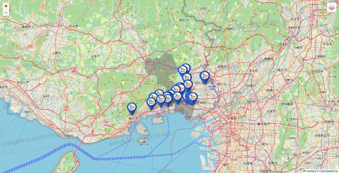 兵庫県のベネッセスタイル ケアの施設地図