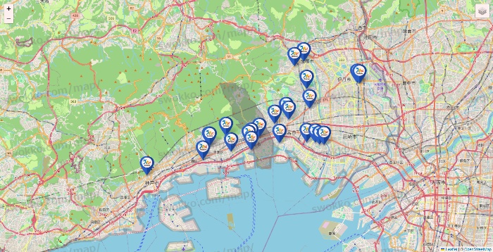 兵庫県のベネッセスタイル ケアの施設地図
