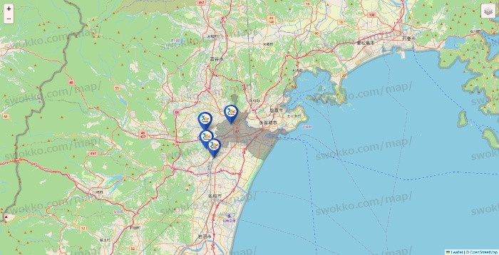 宮城県のベネッセスタイル ケアの施設地図