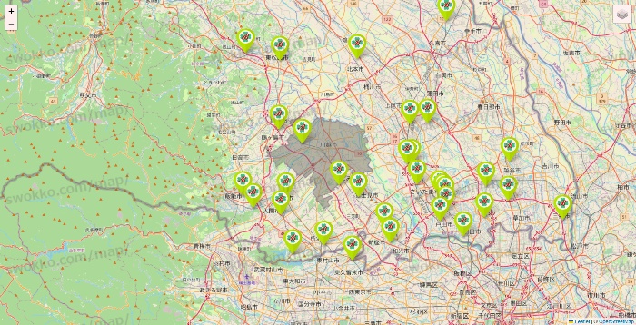 埼玉県のベストライフの施設地図