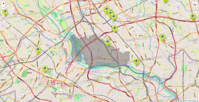 埼玉県のベストライフの施設地図