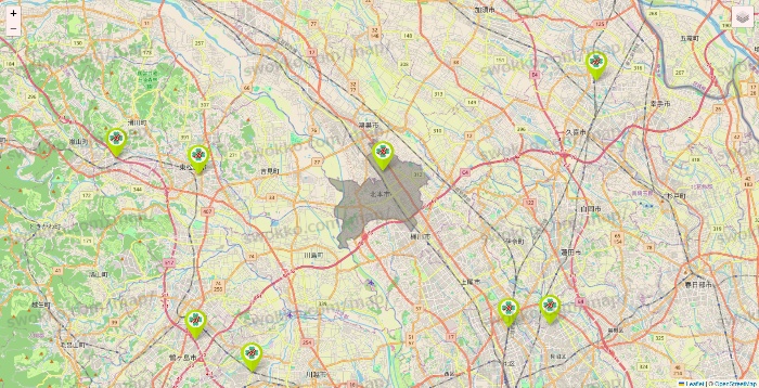 埼玉県のベストライフの施設地図
