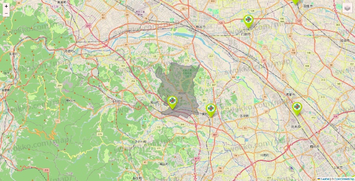 埼玉県のベストライフの施設地図