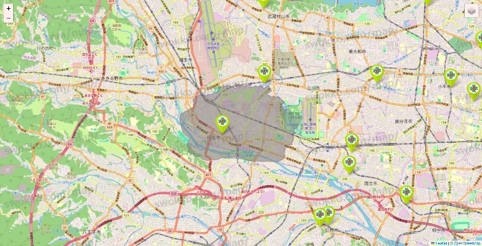 東京都のベストライフの施設地図