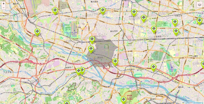 東京都のベストライフの施設地図